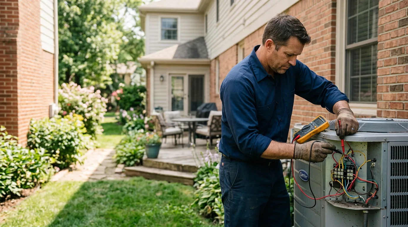 HVAC technician working near Cadillac, MI